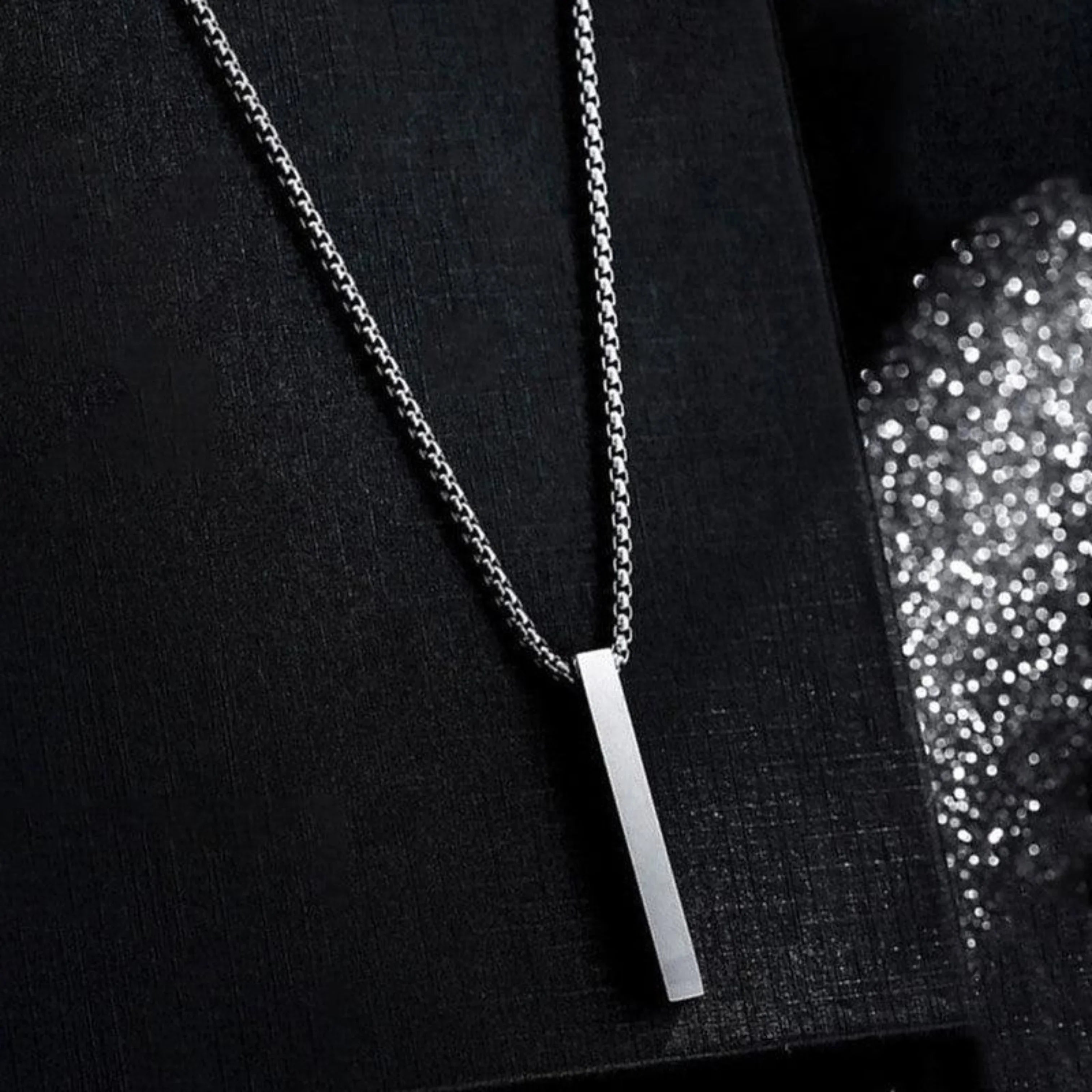 Silver Bar Boys chain - Thecharmingcharms09
