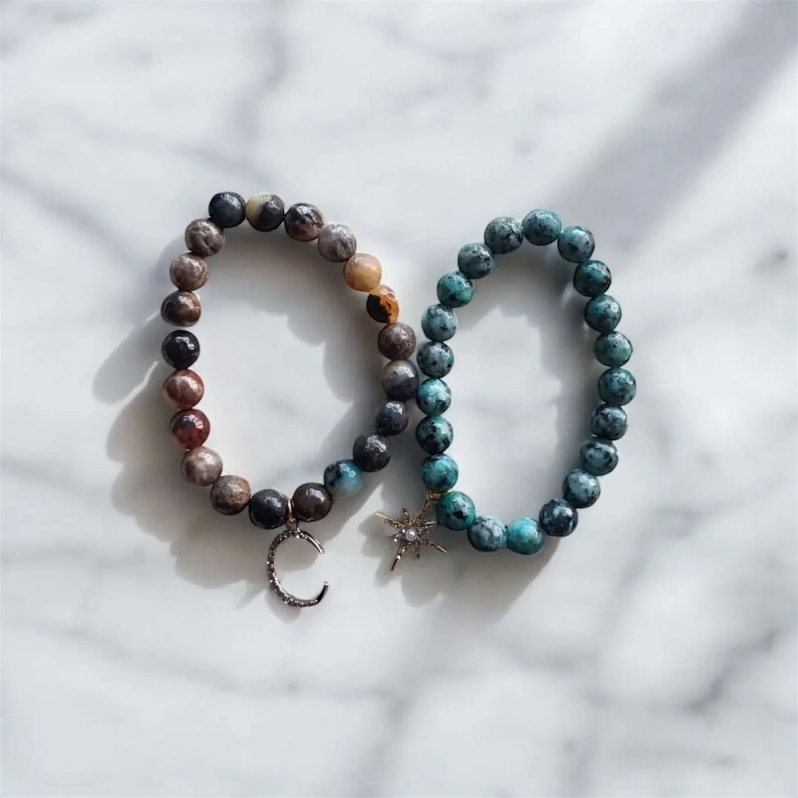 Moon & Sun Charm Crystal Bracelets - Thecharmingcharms09