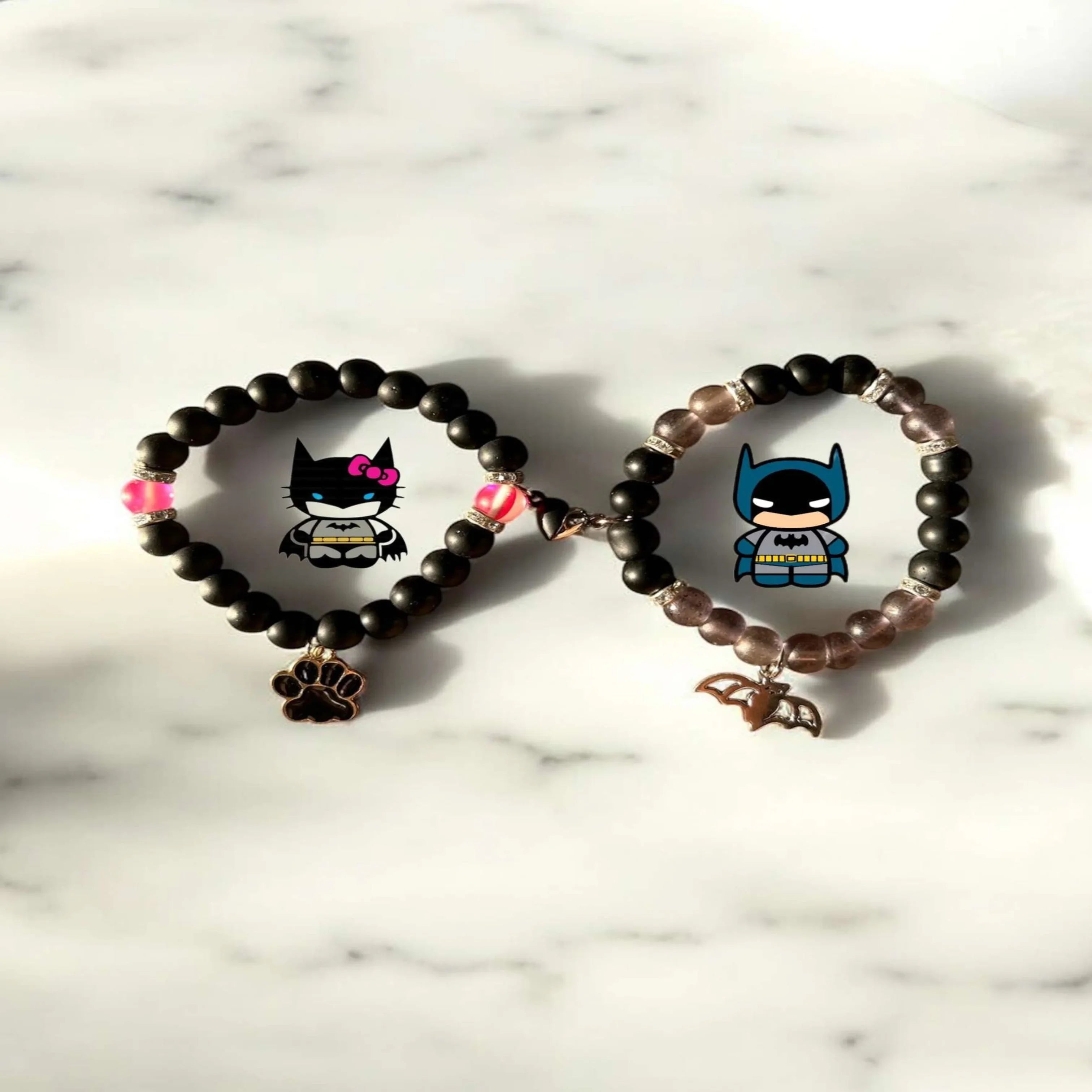 Bat & Catwoman bracelet - Thecharmingcharms09